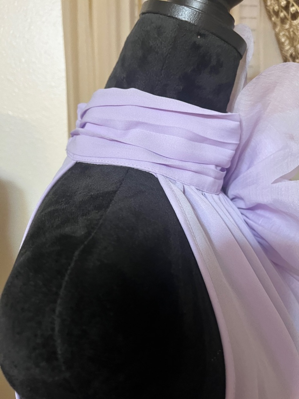 NEW YORK & COMPANY Halter Top Women Large Lavender 4447 Floral Chiffon Blouse - Picture 4 of 9